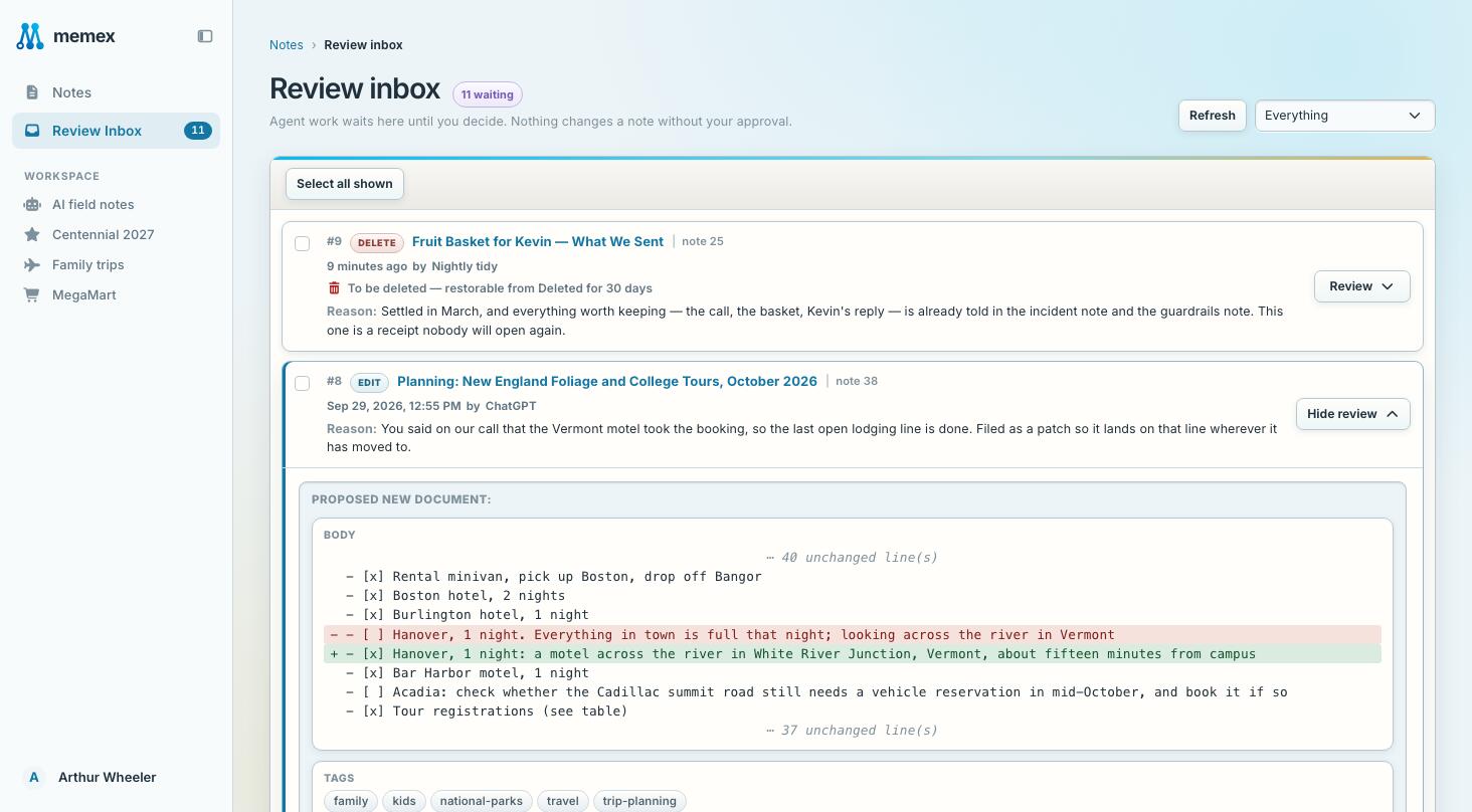 The review inbox, where an assistant&rsquo;s writing waits for approval